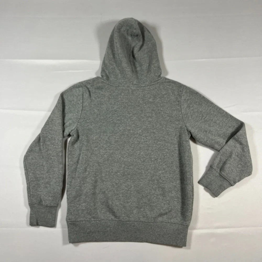 Hurley Pullover Hoodie Boys 10-12 Gray Fleece Lined Graphic Kangaroo Pocket